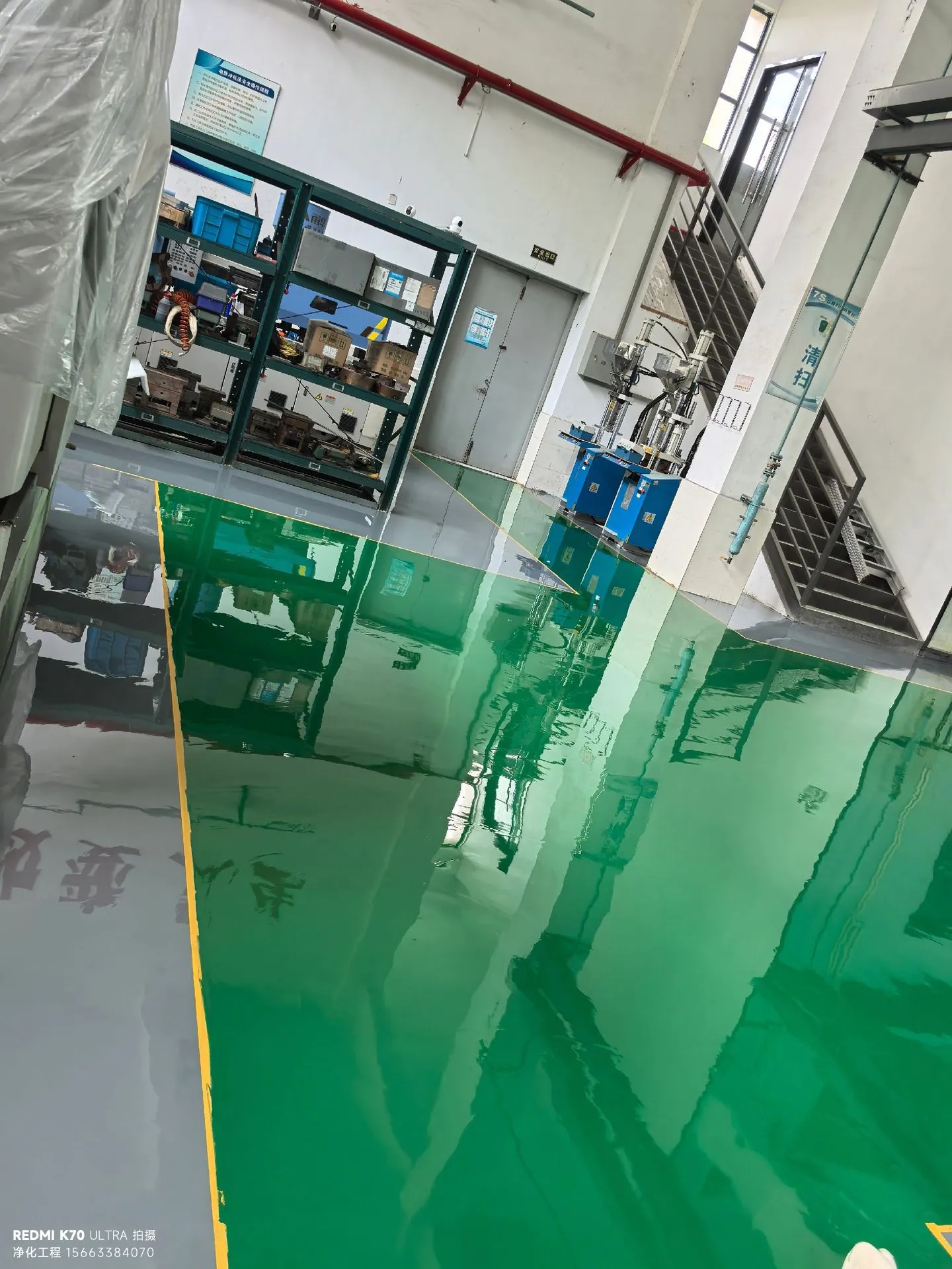 仓储重载环氧地坪完工效果：平整耐磨易清洁