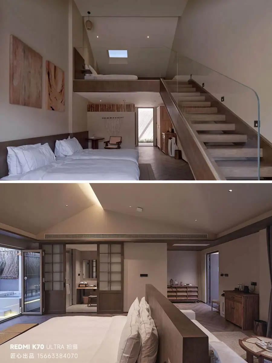 苏州常熟旧厂房民宿绿植造景 苏州常熟旧厂房改民宿,利用爬山虎、吊篮和竹子打造低成本绿植景观