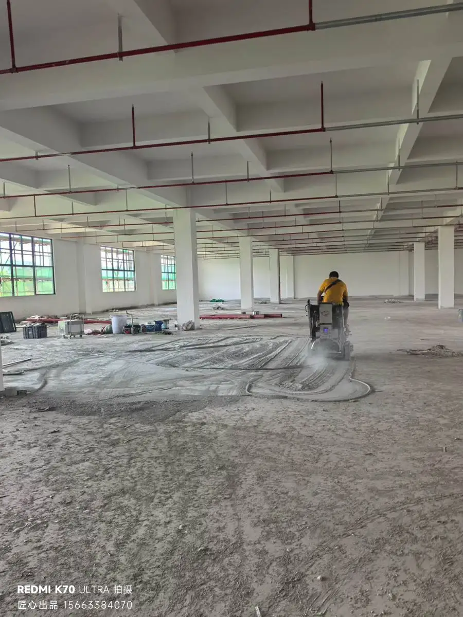 苏州张家港厂房密封固化地坪 -二次打磨